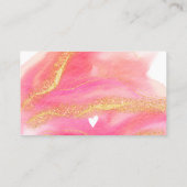 ピンクの水色金ゴールドグリッターのロ感謝していゴの順序 名刺 (裏面)