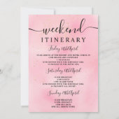 ピンクの水色金ゴールドグリッター誕生日プログラム 招待状 (裏面)