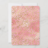 ピンクの水色金ゴールドヒョウ印刷 招待状 (裏面)