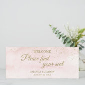 ピンクの水色金ゴールド型シーティングチャートヘッダー (スタンド正面)