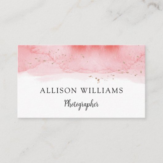 ピンクの水色 名刺 (正面)