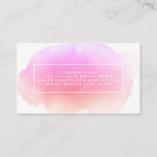 ピンクの水色 名刺 (裏面)