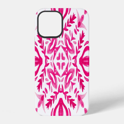 ピンクの水色:幾何学的タイルデザイン。 iPhoneケース (裏面)