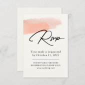 ピンクの水色。繊細シンプルなロマン結婚ティック 出欠カード (正面/裏面)