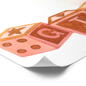 ピンクの水色Aqiqah Aqeeqahポスターのサイン ポスター (角)