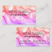 ピンクの水色Csutom名刺 名刺 (正面/裏面)
