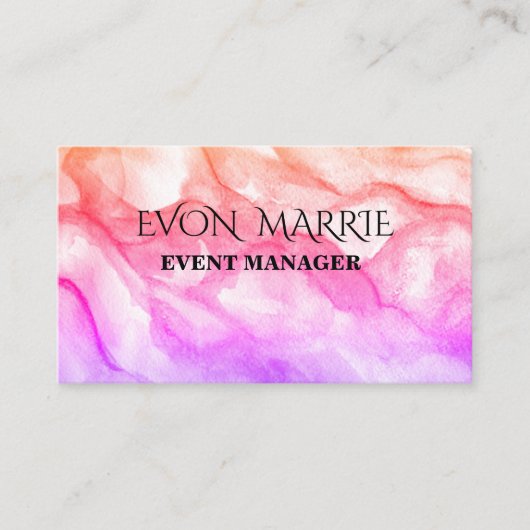 ピンクの水色Csutom名刺 名刺 (正面)