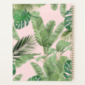 ピンクの水葉色熱帯パターン プランナー手帳 (裏面)