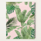 ピンクの水葉色熱帯パターン プランナー手帳 (裏面)