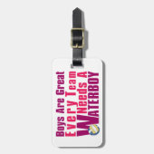 ピンクの水辺バレーボール ラゲッジタグ (正面縦)