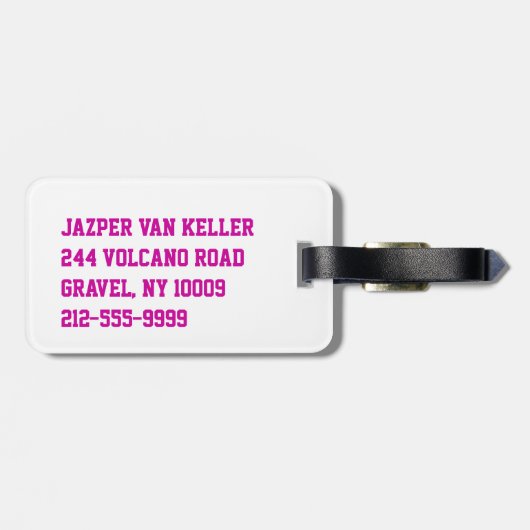 ピンクの水辺バレーボール ラゲッジタグ (裏面横)