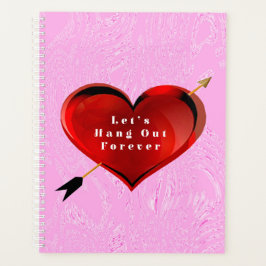 ピンクの氷のつるスパイラルノートのハートを出そう プランナー手帳