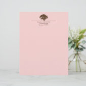 ピンクの永遠のオークの木エレガントのカスタム秋 レターヘッド (スタンド正面)