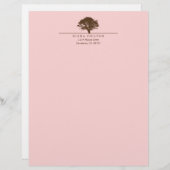 ピンクの永遠のオークの木エレガントのカスタム秋 レターヘッド (正面/裏面)