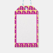 ピンクの汚れた髪の不気味な人形の頭 ギフトタグ (裏面)