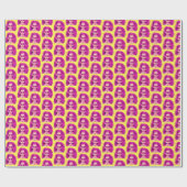 ピンクの汚れた髪の不気味な人形の頭 ラッピングペーパー (フラット)