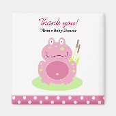 ピンクの池フロッグ赤ちゃんシャワー好きマグネット マグネット (正面)