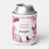 ピンクの沿岸女性のカーボーイ缶クーラー 缶クーラー (缶正面)