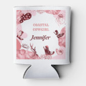 ピンクの沿岸女性のカーボーイ缶クーラー 缶クーラー (正面)