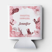 ピンクの沿岸女性のカーボーイ缶クーラー 缶クーラー (裏面)