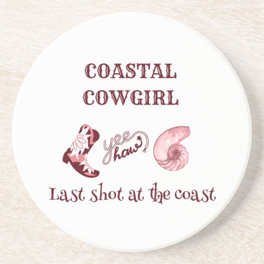 ピンクの沿岸女性のカーボーイ コースター (正面)