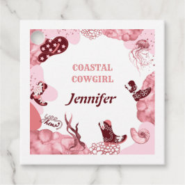 ピンクの沿岸女性のカーボーイ フェイバータグ