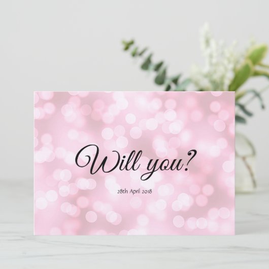 ピンクの泡あなたは私のブライドメイドのカード 招待状 (スタンド正面)