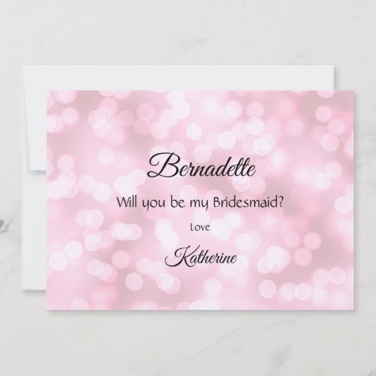 ピンクの泡あなたは私のブライドメイドのカード 招待状 (裏面)