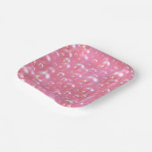 ピンクの泡パターン ペーパープレート (傾斜あり)