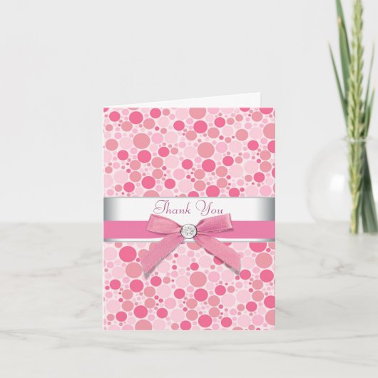 ピンクの泡ピンクのサンキューカード サンキューカード (正面)