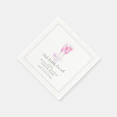 ピンクの泡立ちブランチシャンパン バブル イベント スタンダードカクテルナプキン (角)