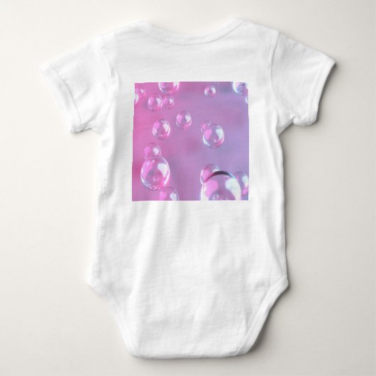ピンクの泡 ベビーボディスーツ (裏面)