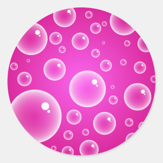 ピンクの泡 ラウンドシール (正面)