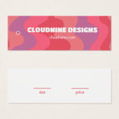 ピンクの波の服のサイズ価格のハンガカード (正面&裏面)