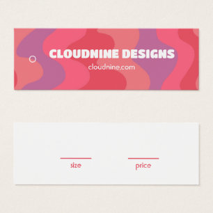 ピンクの波の服のサイズ価格のハンガカード