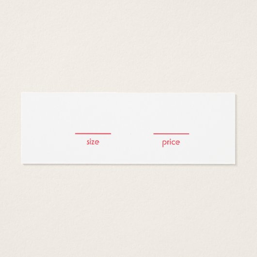 ピンクの波の服のサイズ価格のハンガカード (裏面)