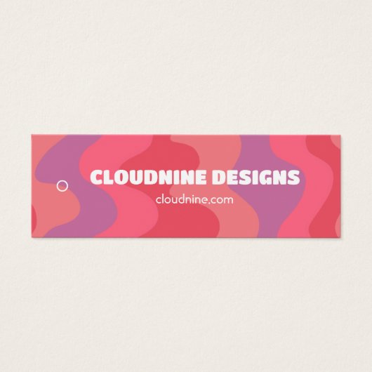 ピンクの波の服のサイズ価格のハンガカード (正面)