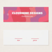 ピンクの波の服のサイズ価格のハンガカード (正面&裏面)