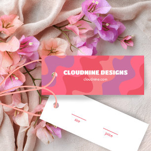 ピンクの波の服のサイズ価格のハンガカード