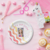 ピンクの波スターズガールバースデーパーティーの写真 ペーパープレート (パーティー)