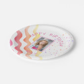 ピンクの波スターズガールバースデーパーティーの写真 ペーパープレート (アングル)