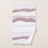 ピンクの波ストライプ状 バスタオルセット (ハンドタオル)