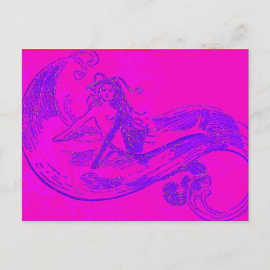 ピンクの波メルマードのはがき ポストカード (正面)
