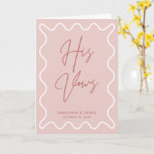 ピンクの波打縁どちカード カード (黄色い花)