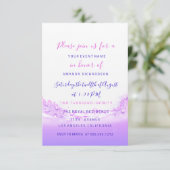 ピンクの波海ピンクパープルグラデーションブライダル結婚ズ 招待状 (スタンド正面)