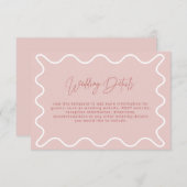 ピンクの波状の縁ど詳細エンクロージャカード エンクロージャーカード (正面/裏面)