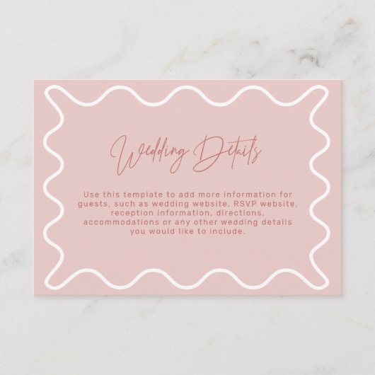 ピンクの波状の縁ど詳細エンクロージャカード エンクロージャーカード (正面)