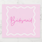 ピンクの波状の花嫁の提案 スパークリングワインラベル (シングルラベル)