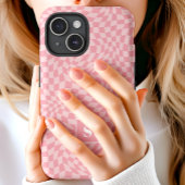 ピンクの波状チェックモノグラム Case-Mate iPhoneケース
