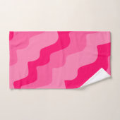 ピンクの波状海波のグラデーション バスタオルセット (ハンドタオル)